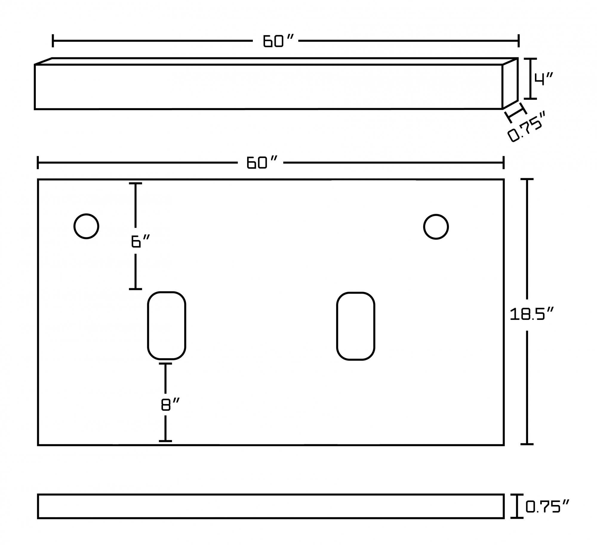 American imaginations AI-1351 60-in. W x 18.5-in. D Quartz Top In Black Galaxy Color For Single Hole Faucet
