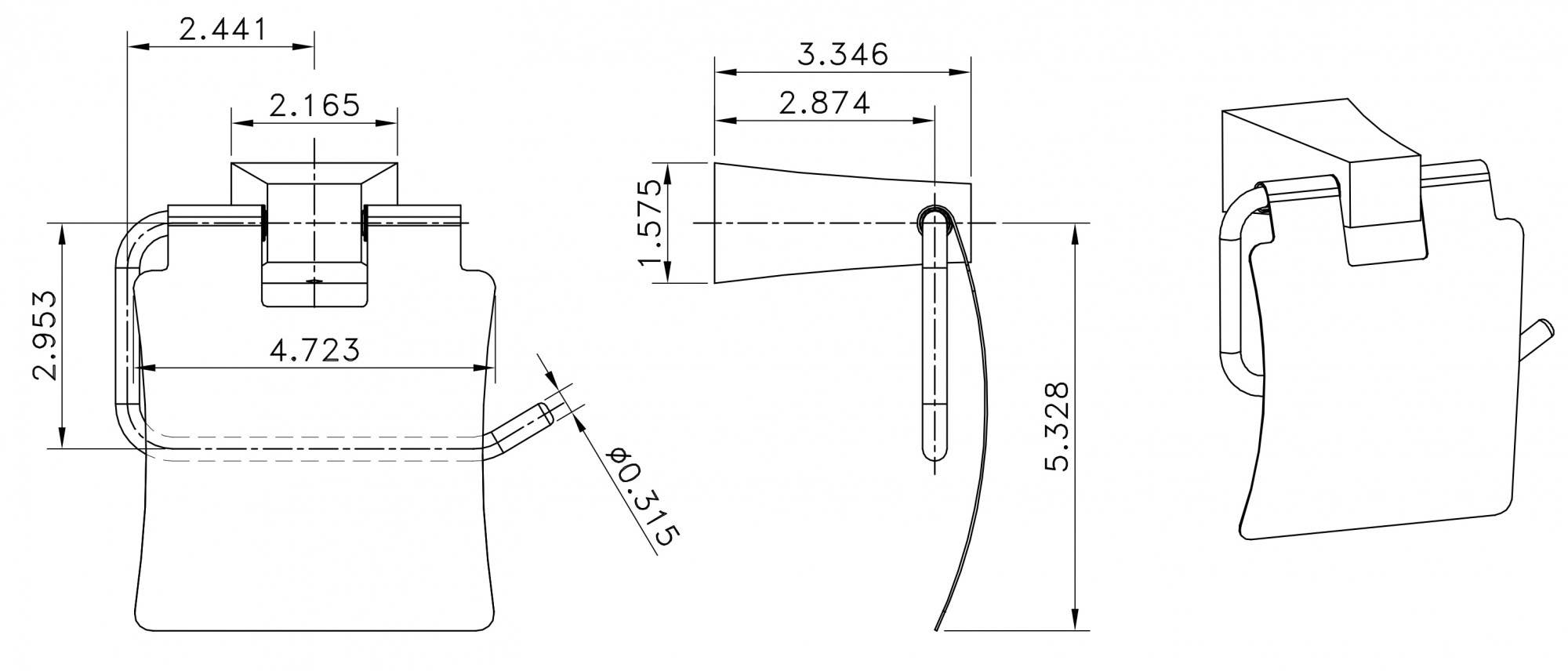 American imaginations AI-3050 Brass Constructed Toilet Paper Holder In Chrome