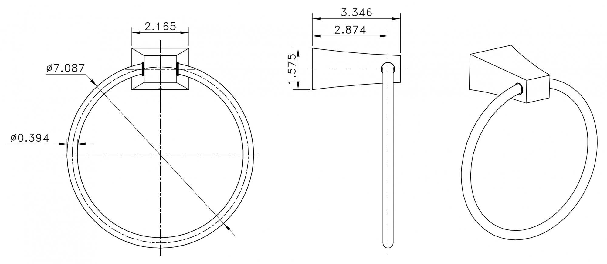 American imaginations AI-3053 Brass Constructed Towel Ring In Chrome Finish