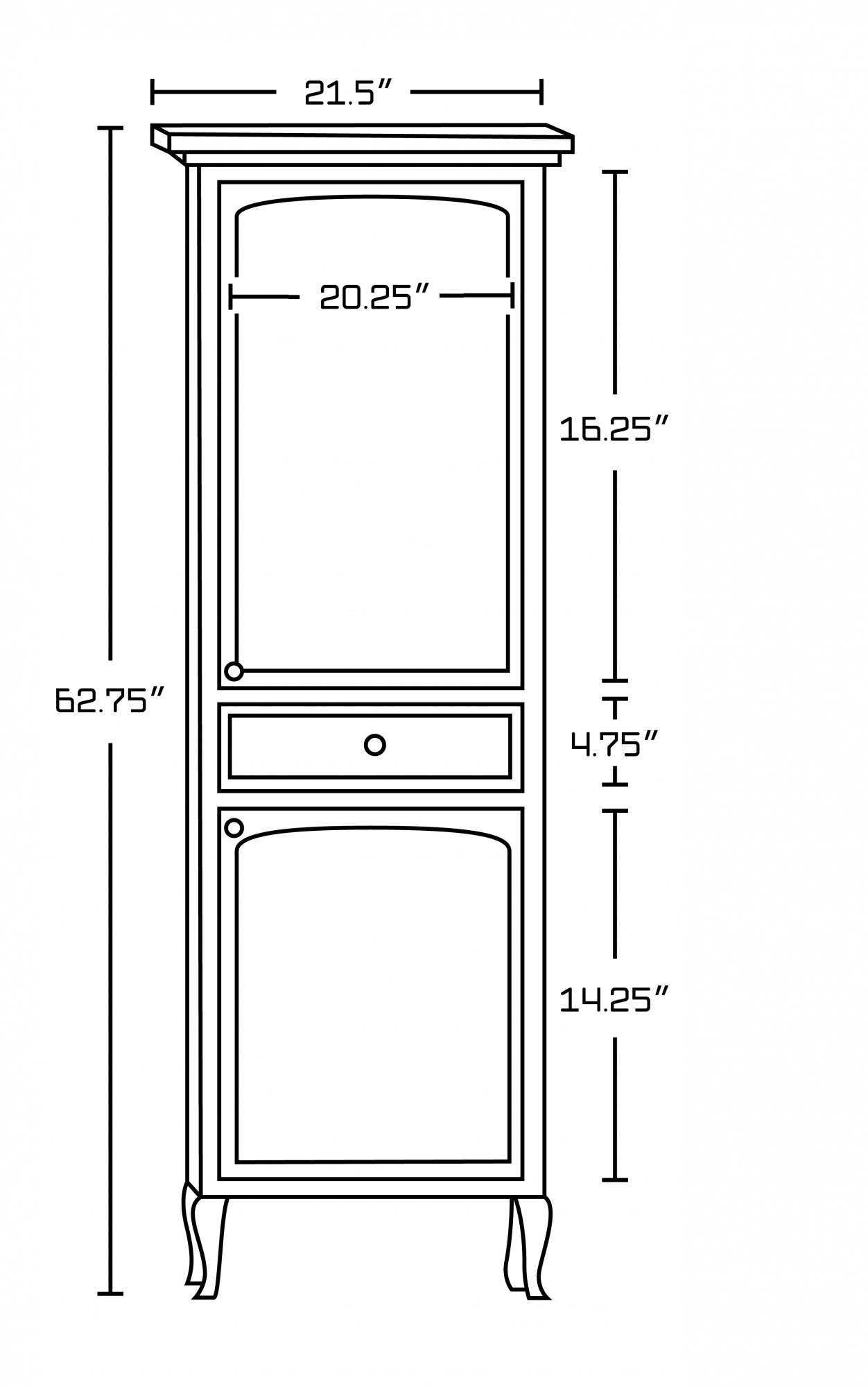 American imaginations AI-57 21.5-in. W x 62.75-in. H Traditional Birch Wood-Veneer Linen Tower In Walnut