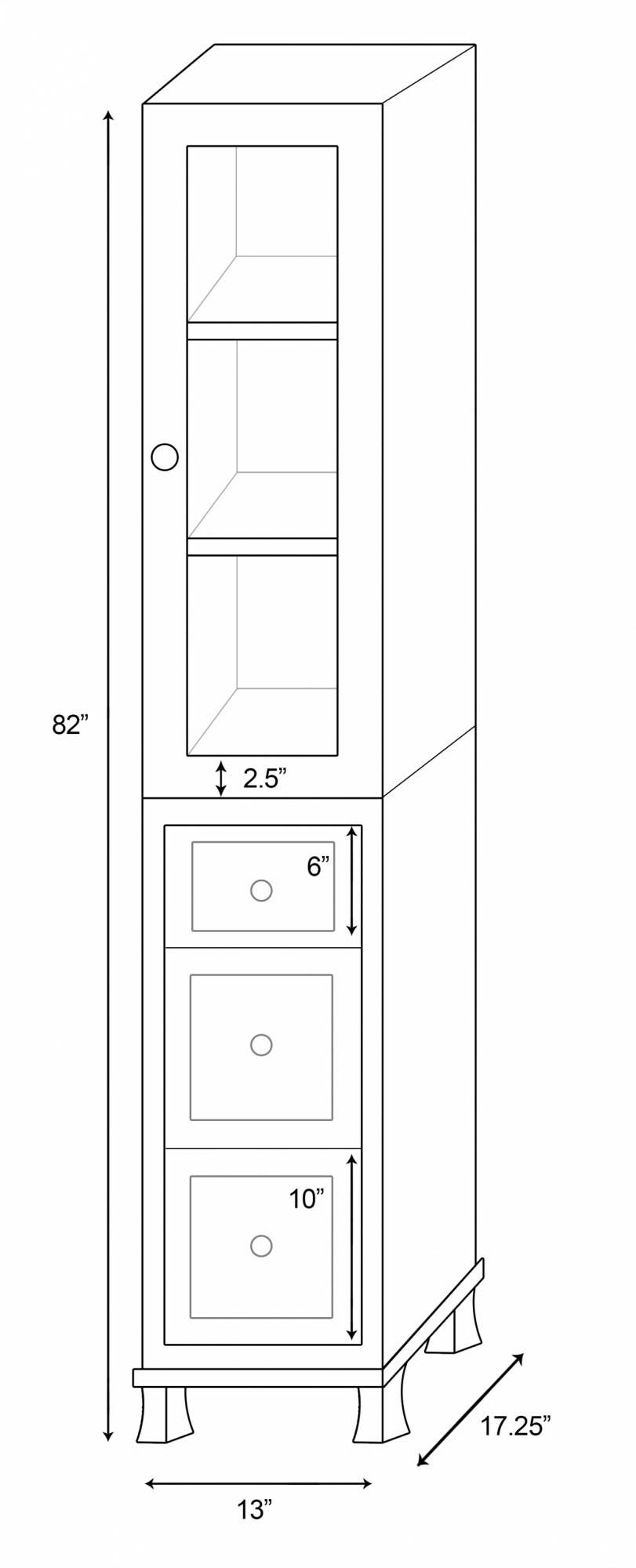 American imaginations AI-563 13-in. W x 82-in. H Transitional Birch Wood-Veneer Linen Tower In Coffee