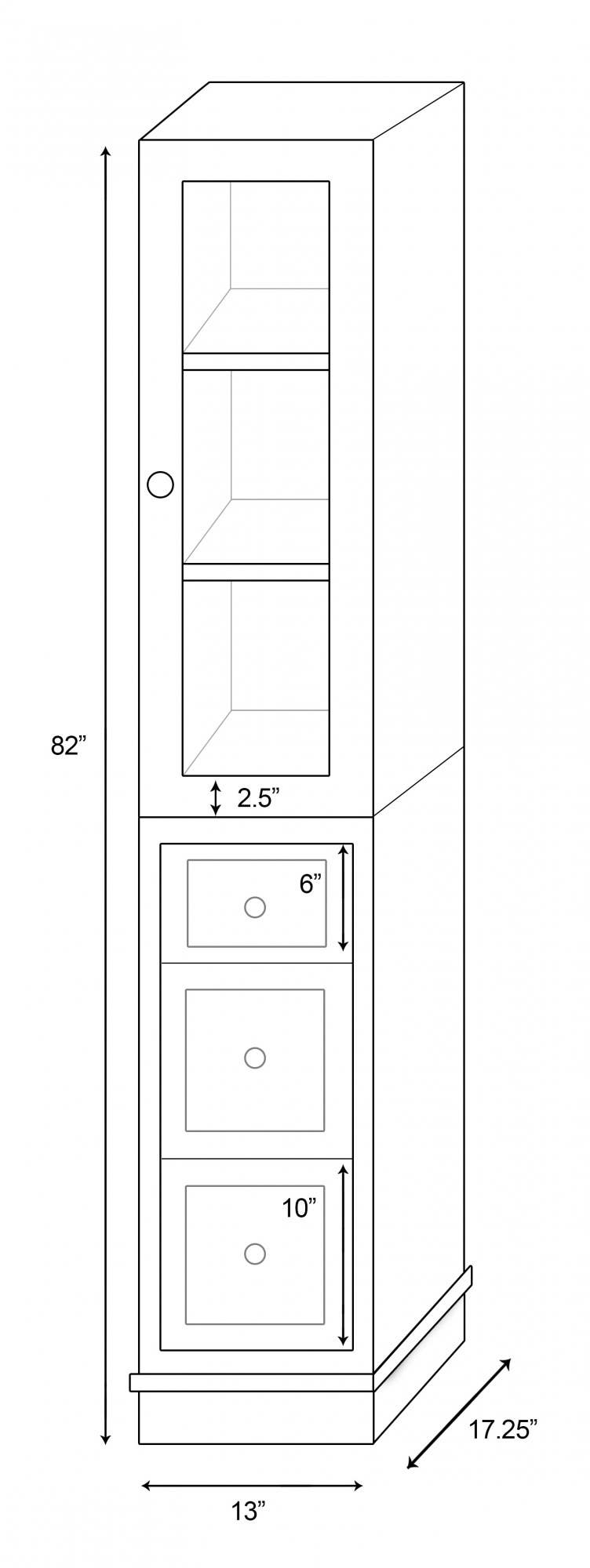 American imaginations AI-564 13-in. W x 82-in. H Transitional Birch Wood-Veneer Linen Tower In Coffee