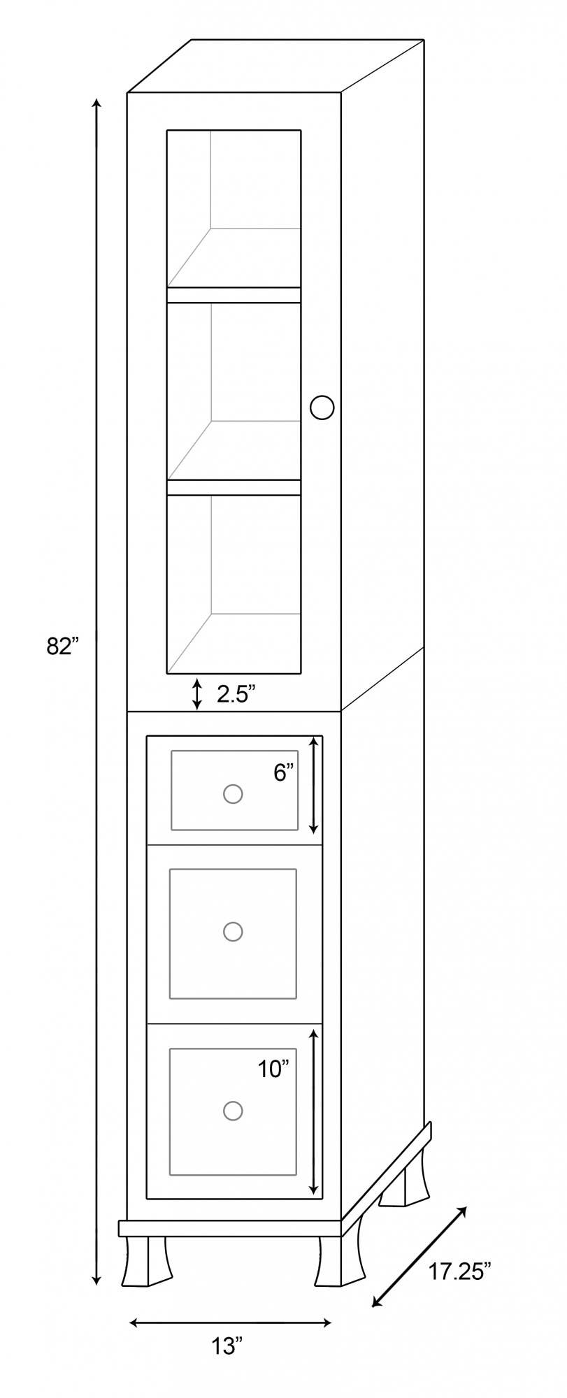 American imaginations AI-1146 13-in. W x 82-in. H Transitional Birch Wood-Veneer Linen Tower In Coffee
