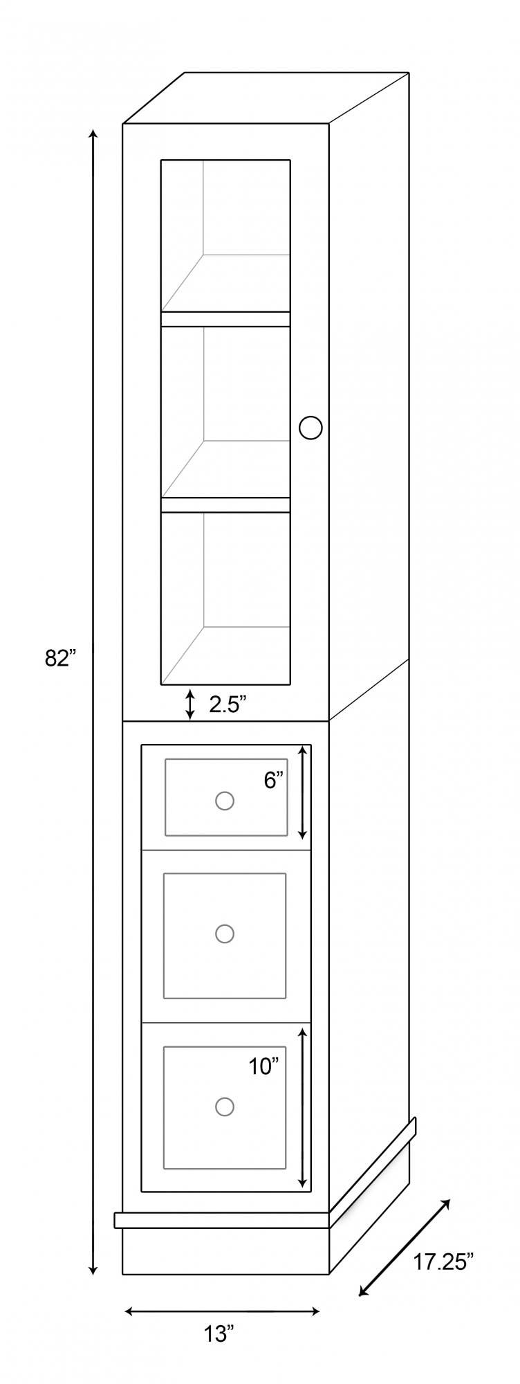 American imaginations AI-1147 13-in. W x 82-in. H Transitional Birch Wood-Veneer Linen Tower In Coffee