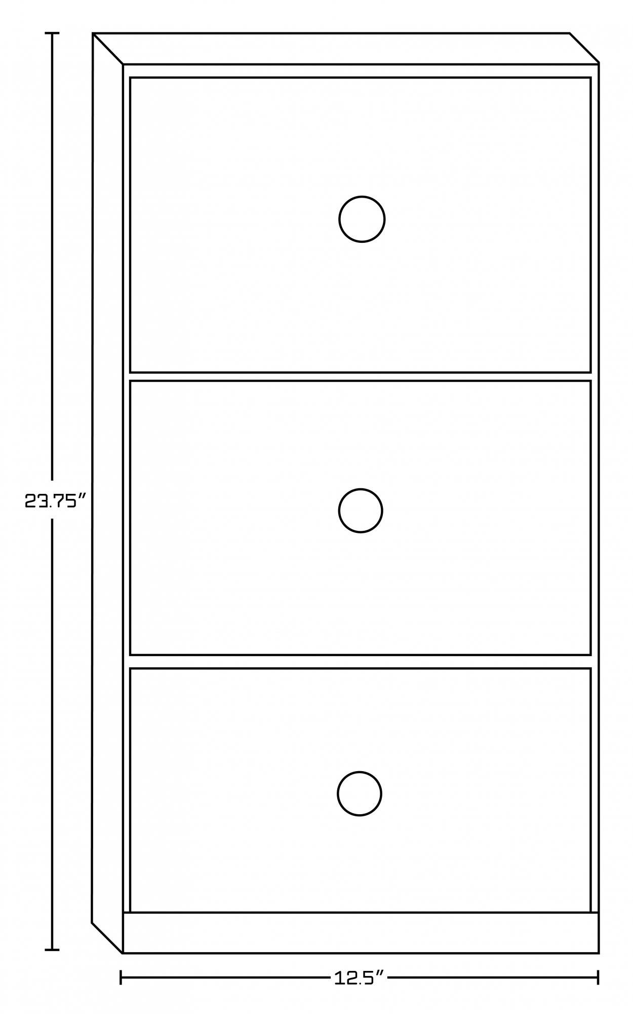 American imaginations AI-264 12.5-in. W x 23.75-in. H Traditional Birch Wood-Veneer Modular Drawer In Walnut