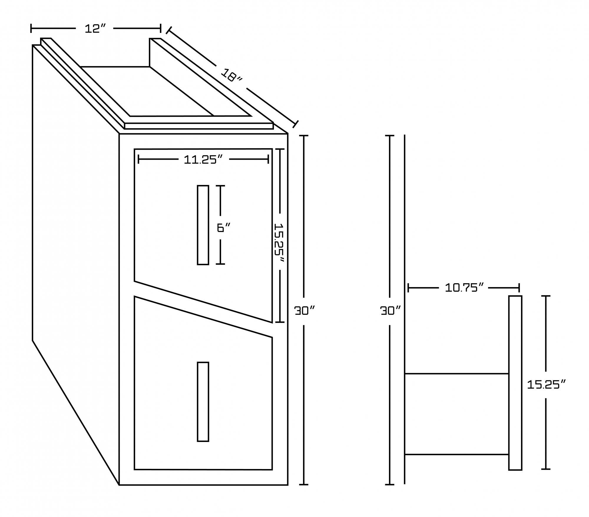 American imaginations AI-18120 12-in. W x 30-in. H Modern Plywood-Melamine Modular Drawer In Dawn Grey