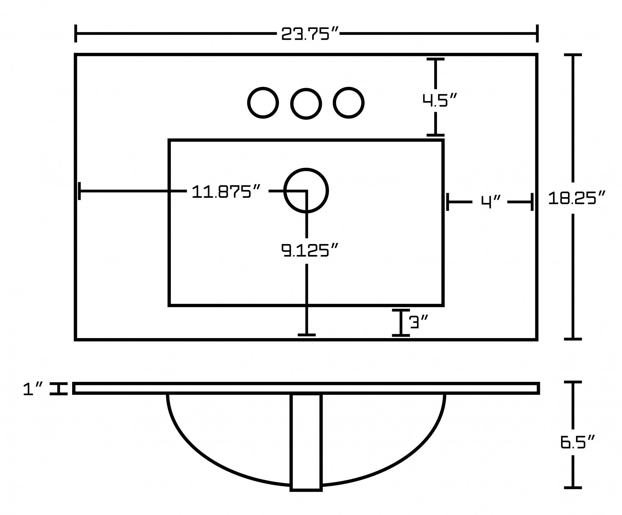 American Imaginations AI-15512 Ceramic Top Set In White Color And Drain