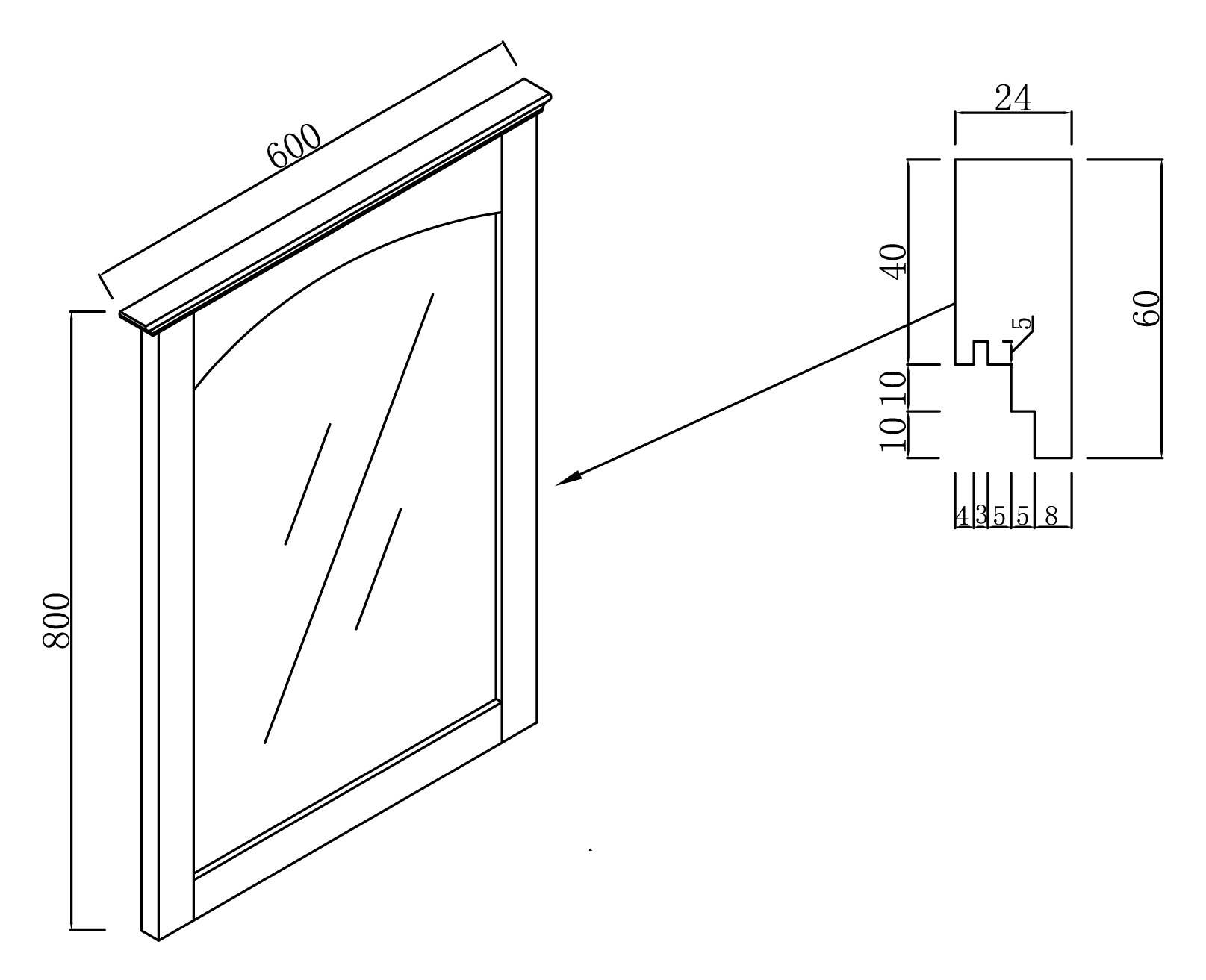 American Imaginations AI-17429 24-in. W x 31.5-in. H Modern Plywood-Veneer Wood Mirror In Walnut