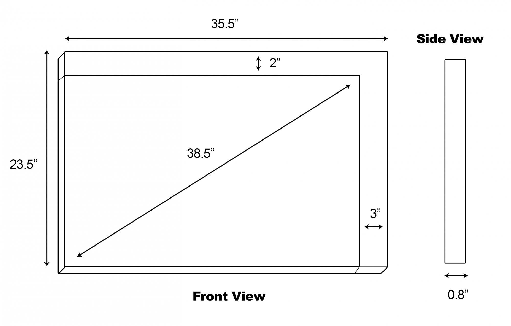 American Imaginations AI-612 35.5-in. W x 23.5-in. H Modern Plywood-Melamine Wood Mirror In Dawn Grey