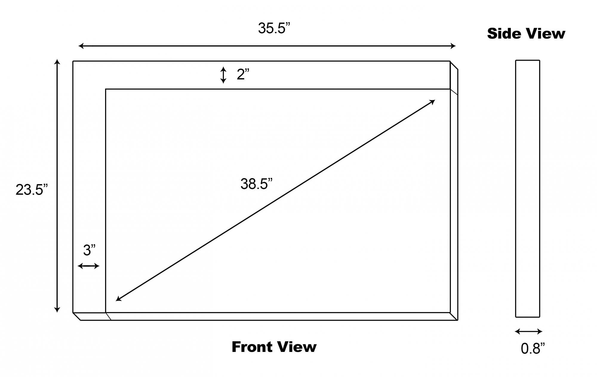 American Imaginations AI-613 35.5-in. W x 23.5-in. H Modern Plywood-Melamine Wood Mirror In Dawn Grey