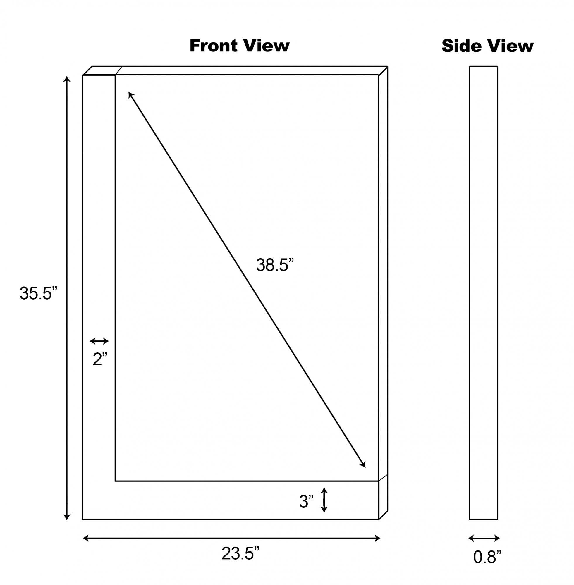 American Imaginations AI-649 23.5-in. W x 35.5-in. H Modern Plywood-Veneer Wood Mirror In White