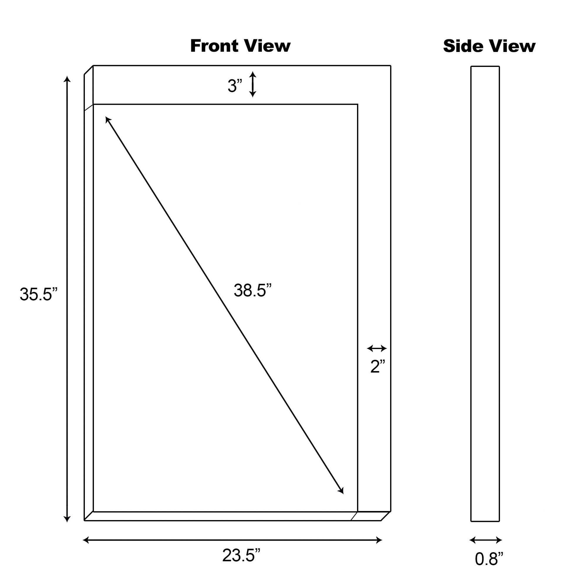 American Imaginations AI-651 23.5-in. W x 35.5-in. H Modern Plywood-Veneer Wood Mirror In White