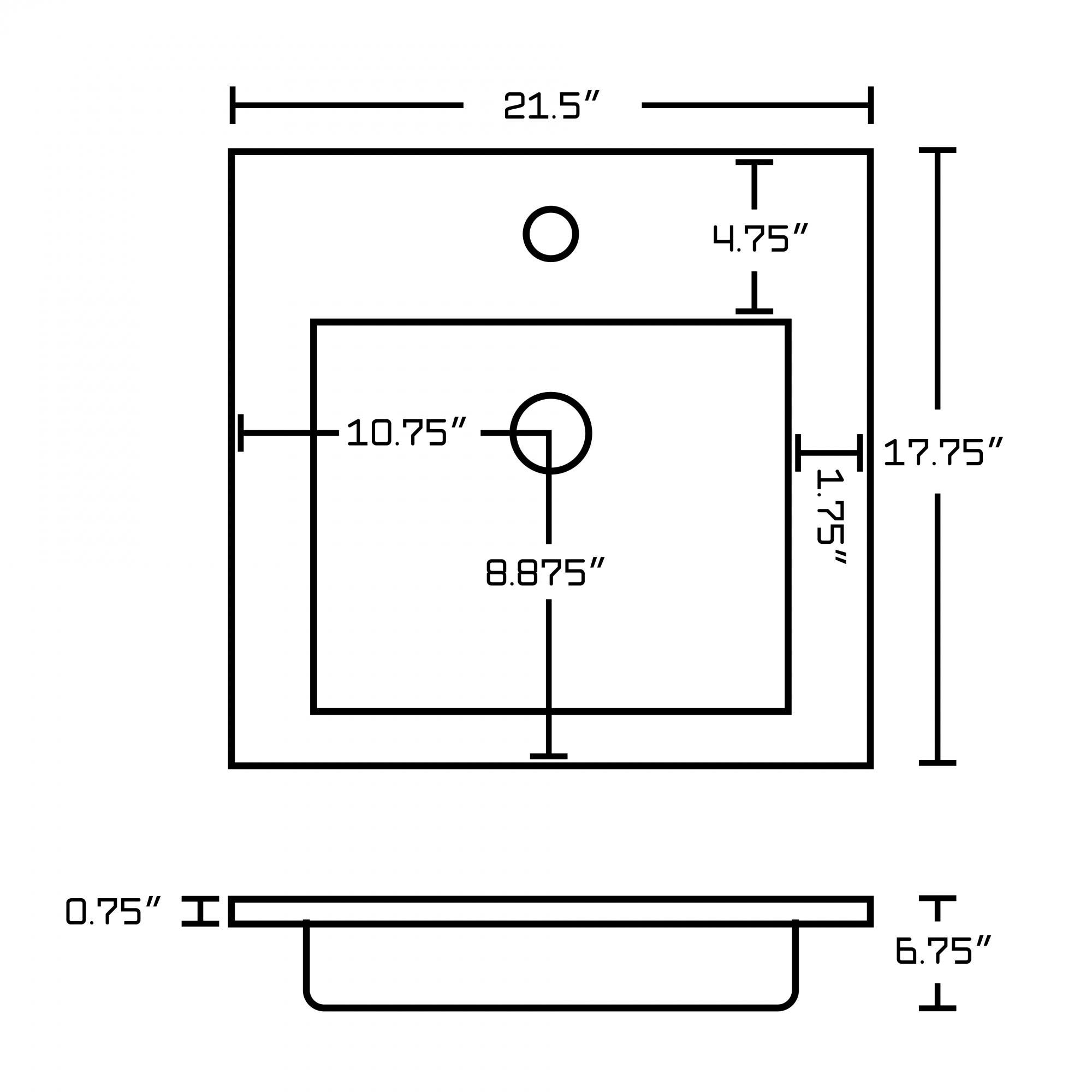 American Imaginations AI-15934 Ceramic Top Set In White Color With Single Hole CUPC Faucet