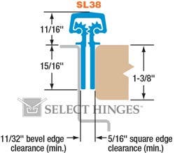 Select SL38 Concealed Geared Continuous Hinge, Standard Duty