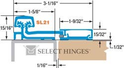 Select SL21 Full Surface Geared Continuous Hinge