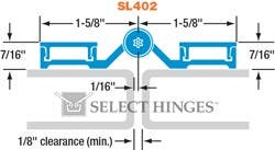 Select SL402TP Toilet Partition Pin & Barrel Hinge, Clear Aluminum
