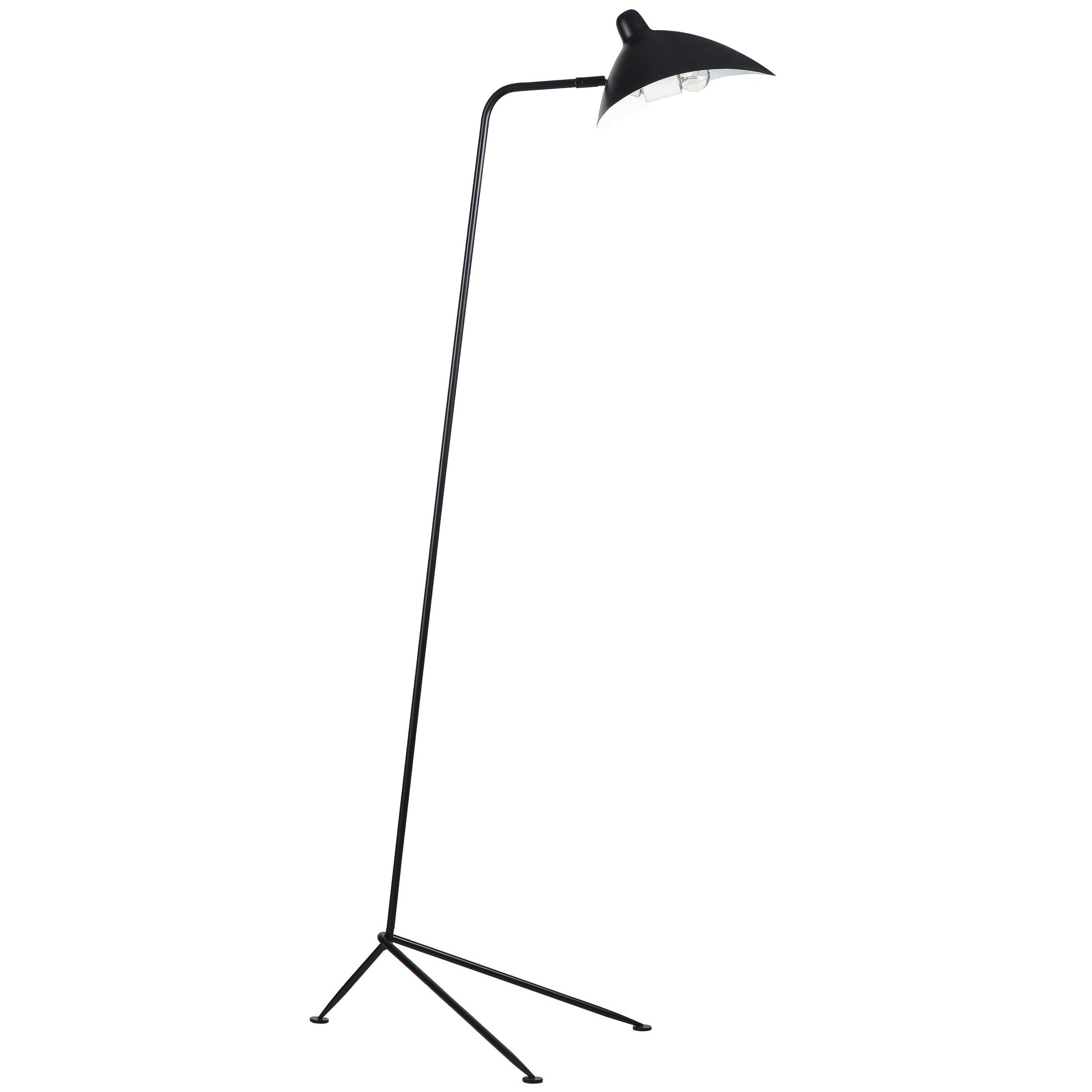 Dainolite 211F 1 Light Floor Lamp, Matte Black Finish