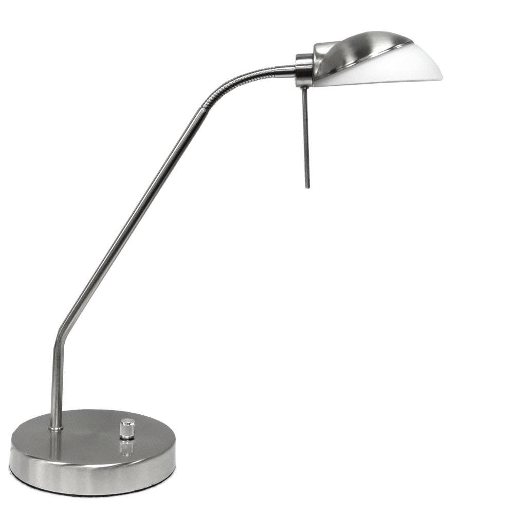 Dainolite 215T Halogen Desk Lamp, Satin Chrome Finish
