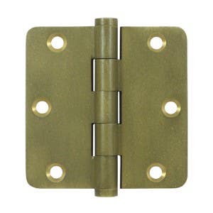 Deltana DSB35R410AN-R 3-1/2" x 3-1/2" x-1/4" Distressed Finish Radius Corner Hinge