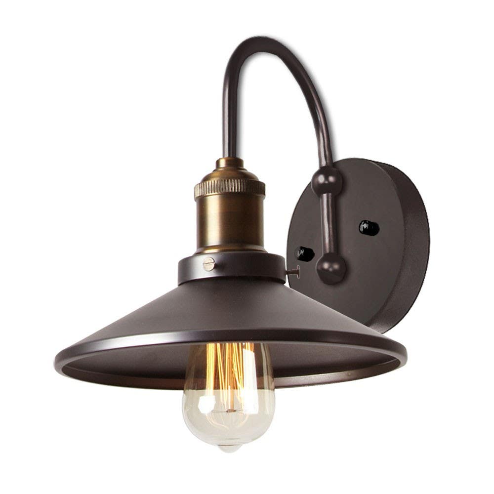 Dainolite 408 1 Light Wall Sconce, Vintage Steel / Antique Brass