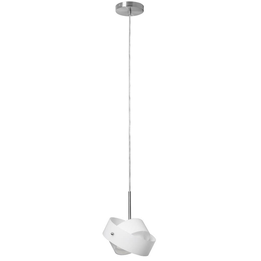 Dainolite 418 Single Pendant w/ Frosted Glass Satin Chrome Finish