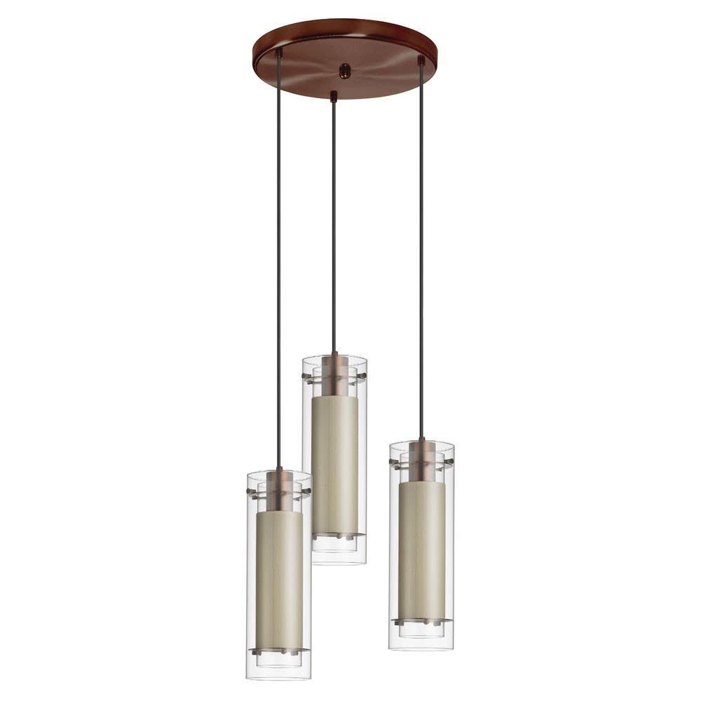 Dainolite 53153R 3 Light Round Pendant, Oil Brushed Bronze