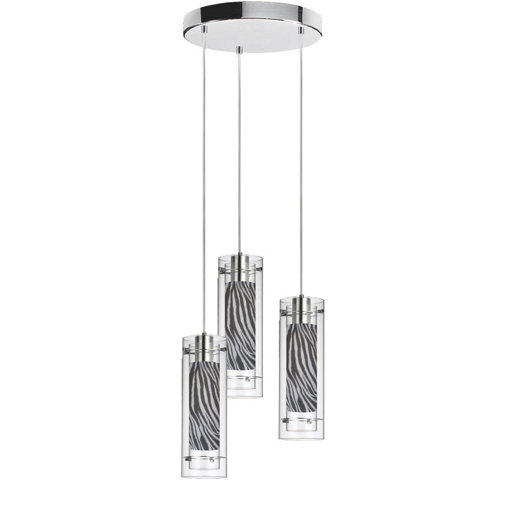 Dainolite 53153R 3 Light Round Pendant, Polished Chrome