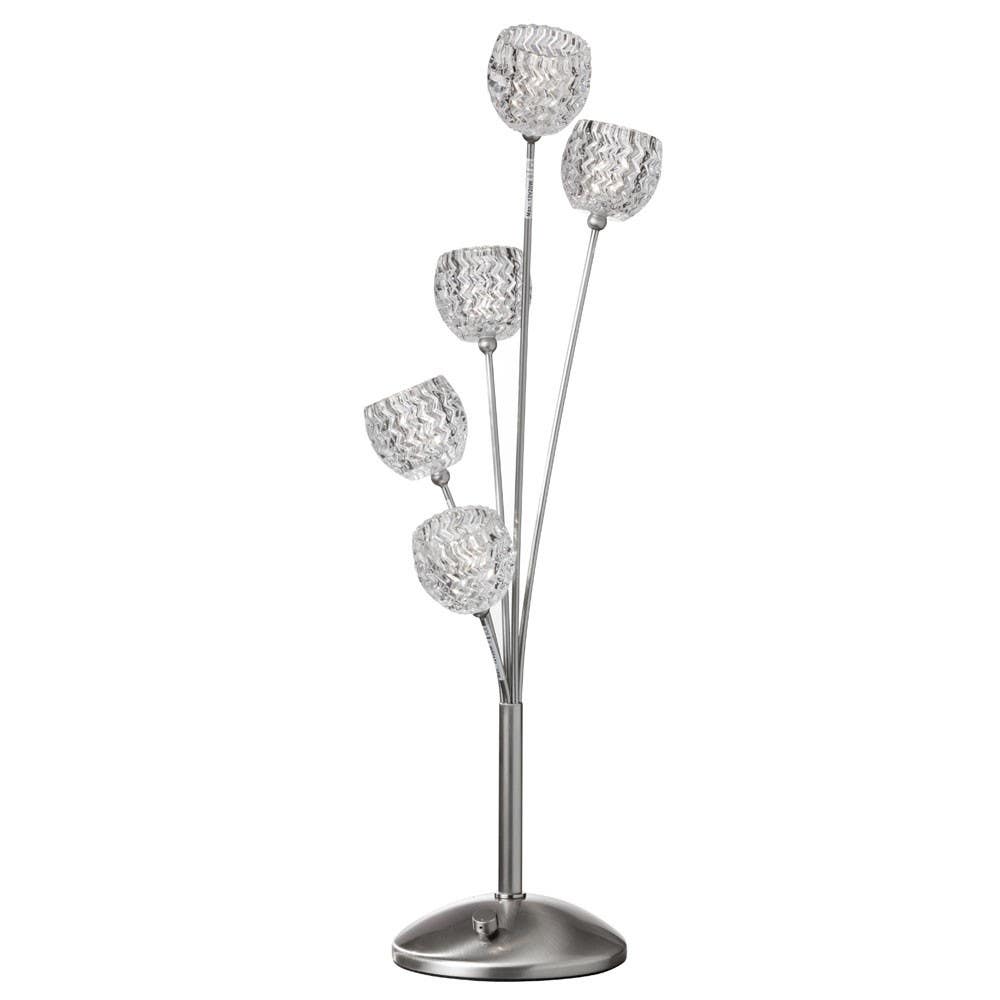 Dainolite 575T 5 Light Crystal Table Lamp, Satin Chrome