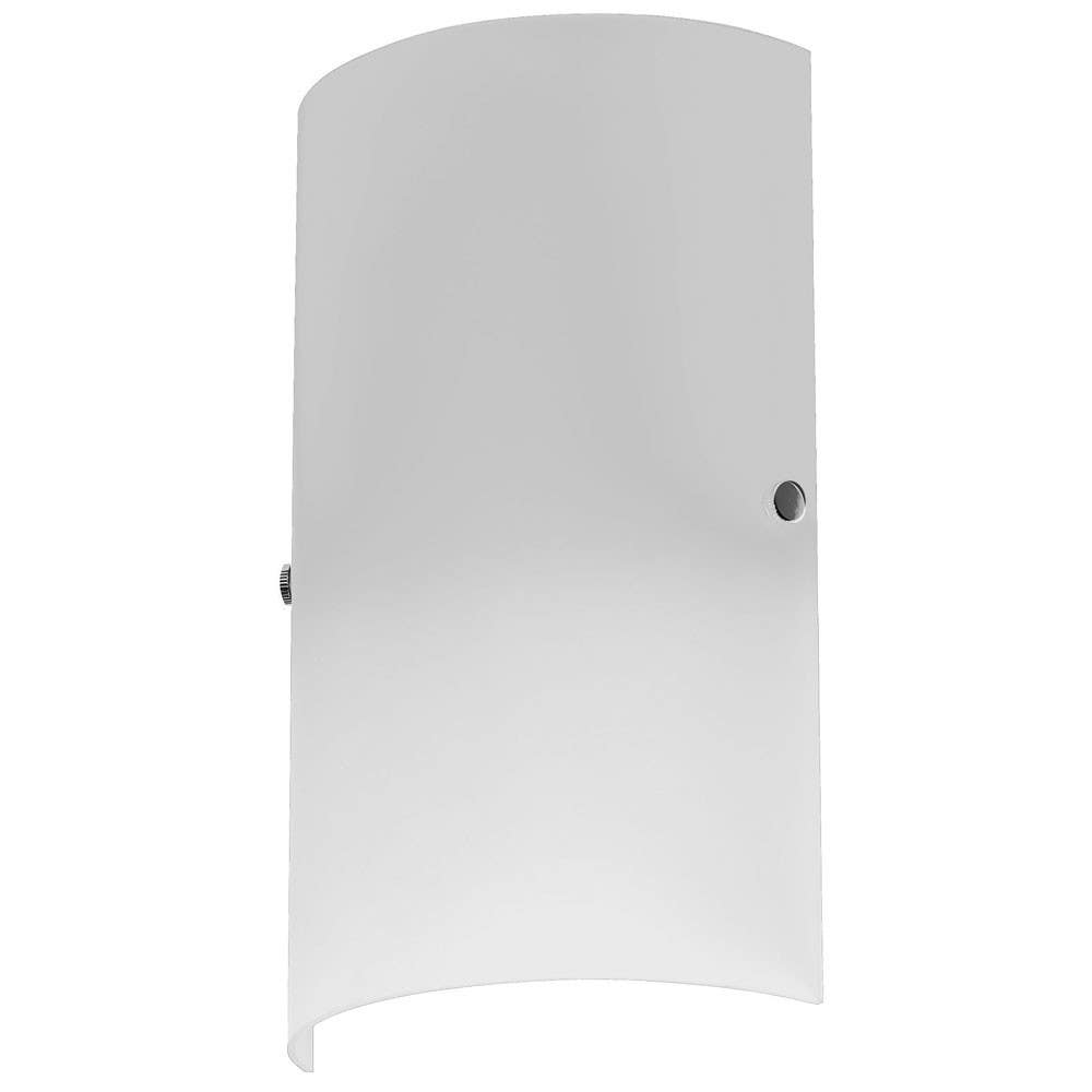 Dainolite 83204W 1 Light Wall Sconce, Satin Chrome Accents, White Frosted Glass