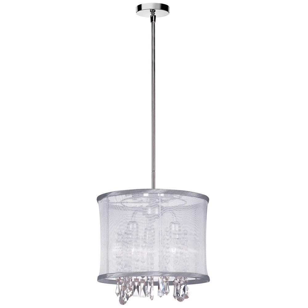 Dainolite 85312 3 Light Crystal Chandelier, Polished Chrome Finish