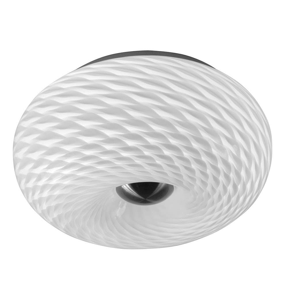 Dainolite 8912FH 2 Light Mackerel Glass Flush Mount Fixture, Satin Chrome