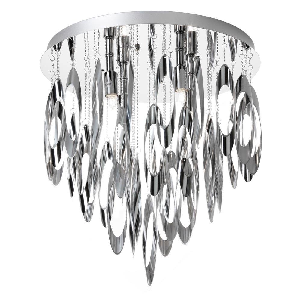Dainolite ALL 4 Light Flush Mount Chandelier Polished Chrome Finish
