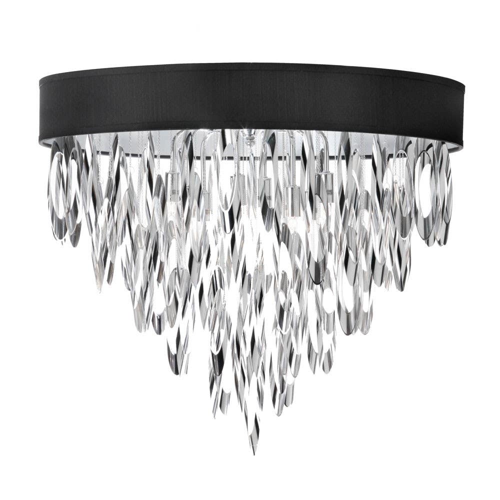 Dainolite ALL 4 Light Flush Mount Chandelier, Polished Chrome Finish