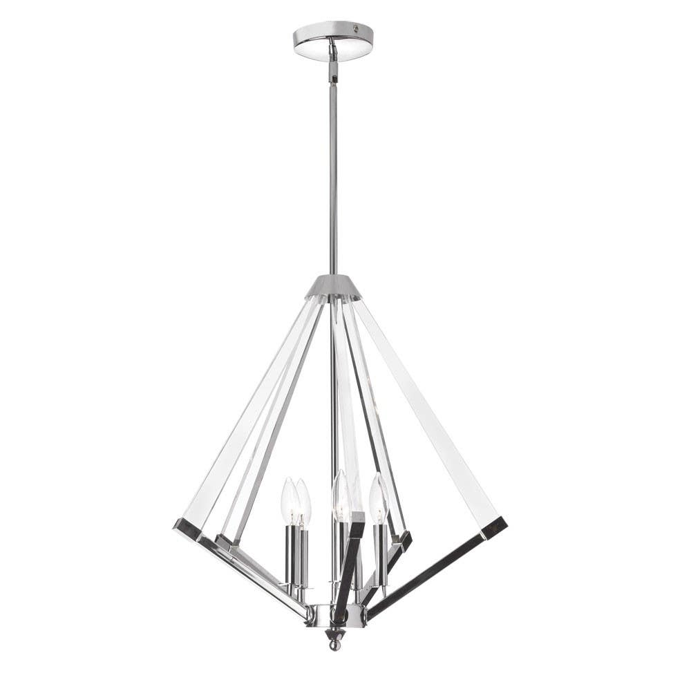 Dainolite ALT 5 Light Chandelier w/ Acrylic Arms
