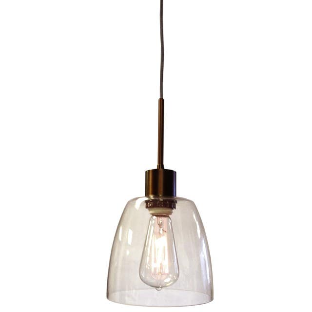 Dainolite 9171 1 Light Pendant, Oil Brushed Bronze Finish,Clear Glass Shade