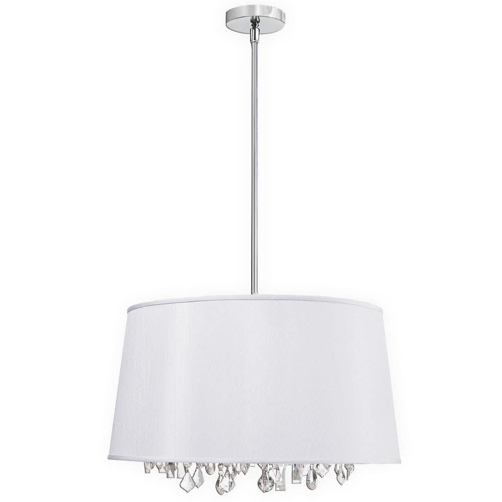 Dainolite BAR2111 6 Light Crystal Chandelier, Polished Chrome Finish