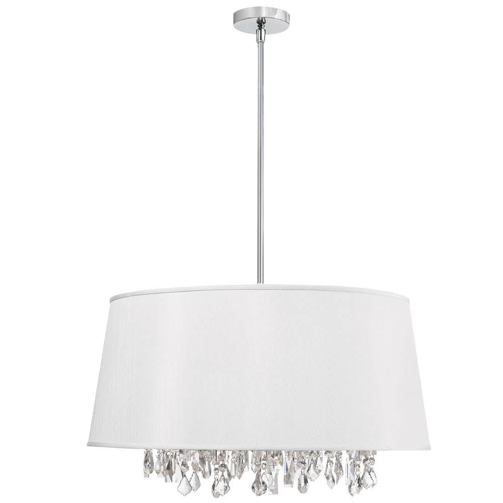 Dainolite BAR2511 8 Light Crystal Chandelier, Polished Chrome Finish