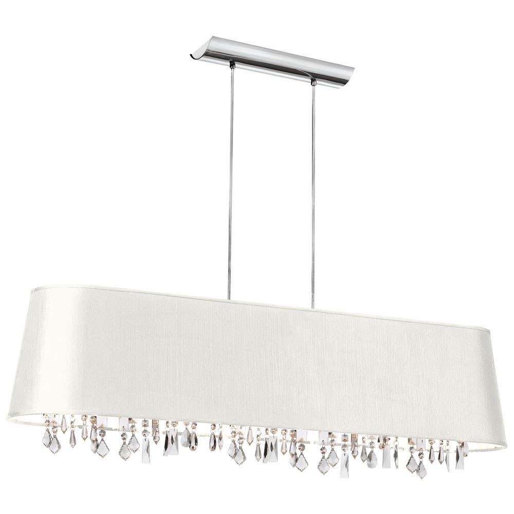 Dainoite BAR4410 5 Light Horizontal Crystal Chandelier, Polished Chrome Finish