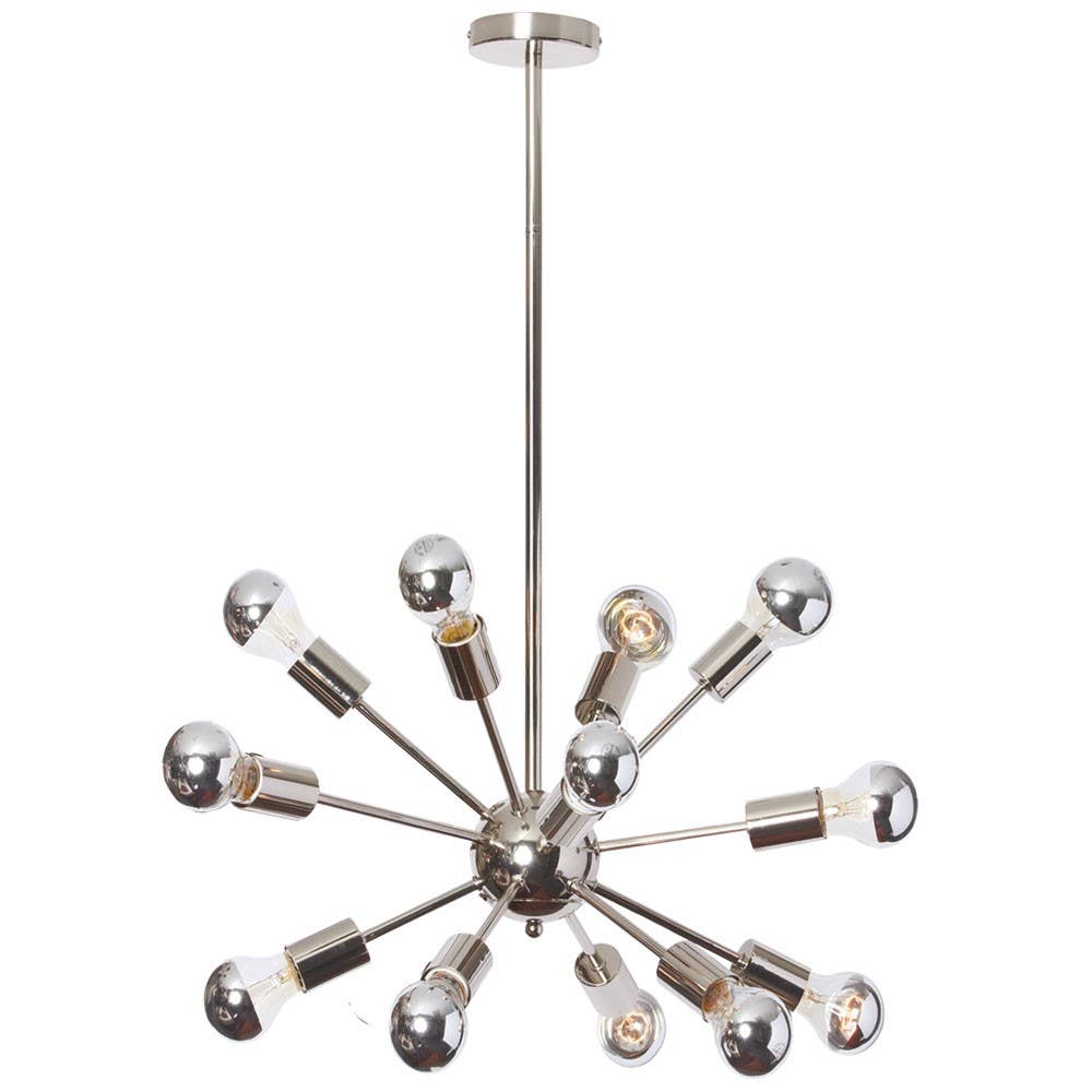 Dainolite BRI 12 Light Satellite Chandelier, Polished Chrome Finish