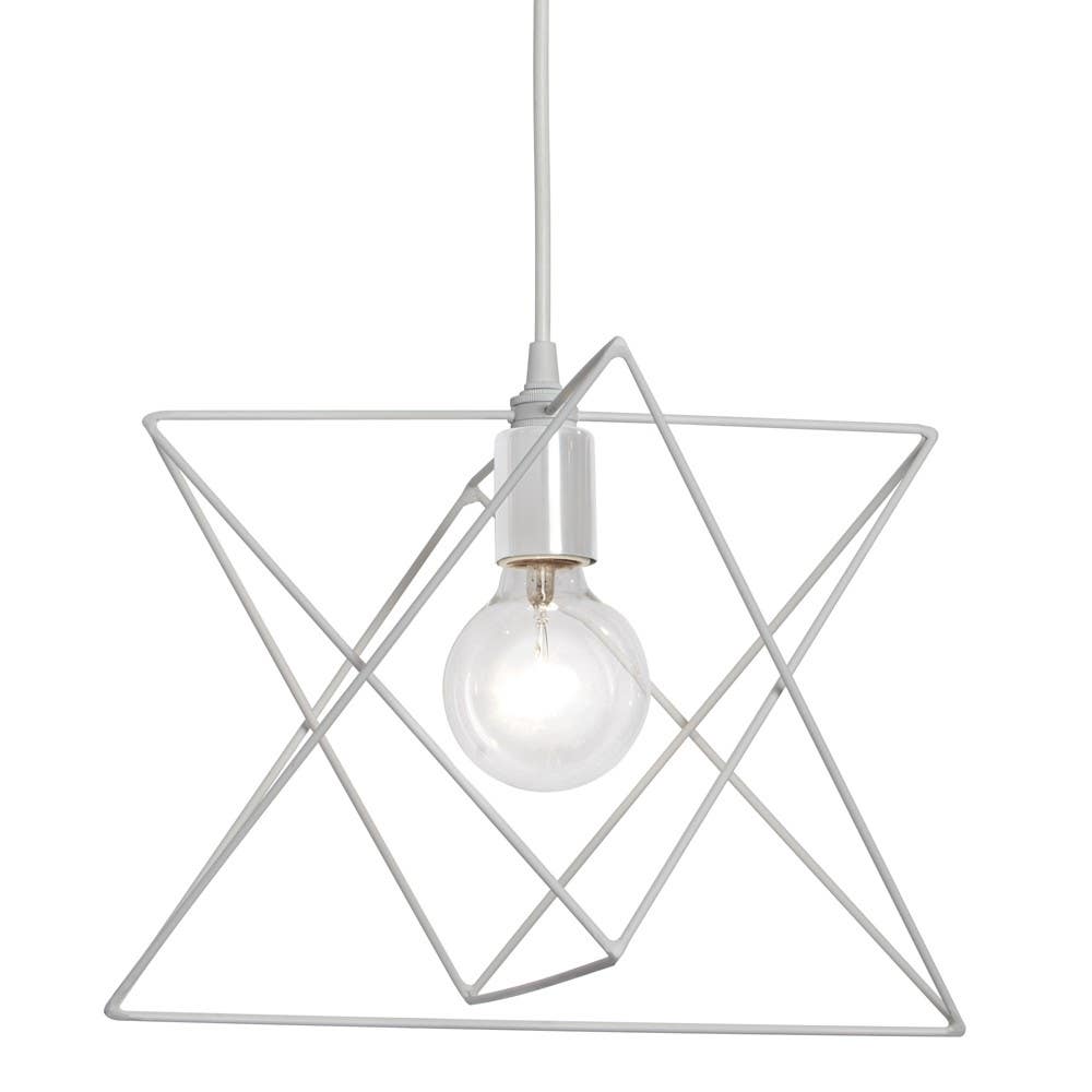Dainolite CBE 1 Light Wire Frame Triangular Pendant, Matte Black Finish