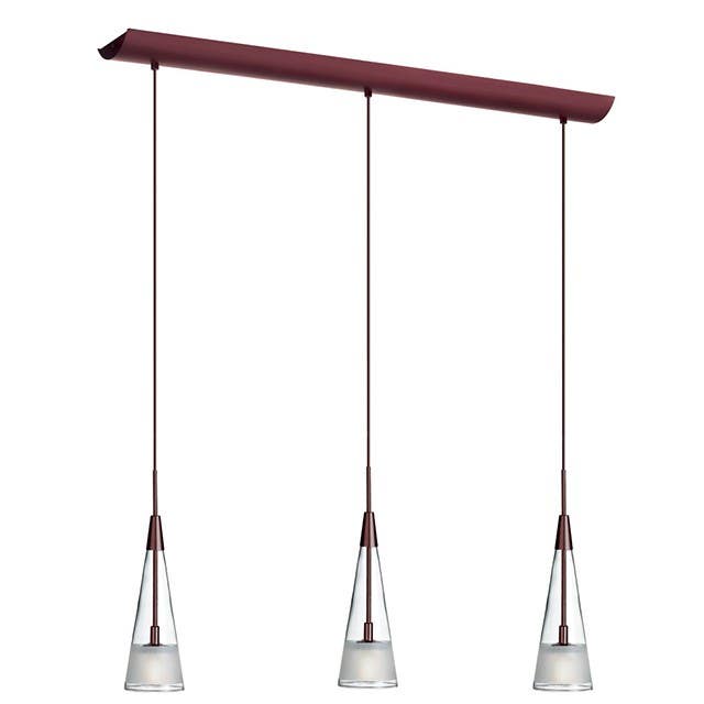 Dainolite DHC3901 3 Light Horizontal Pendant, OBB finish, Frosted Glass