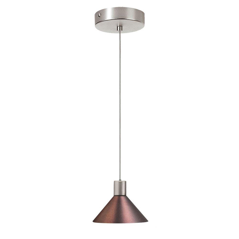 Dainolite DLSL401 1 Lite Satin Chrome Halogen Pendant Metal Oil Brushed Bronze Shade