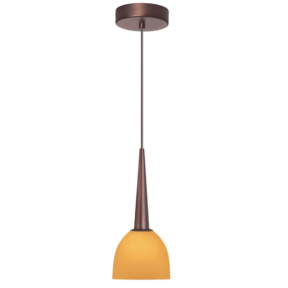 Dainolite DLSL7711 1 Light Oil Brushed Bronze Pendant Amber Glass