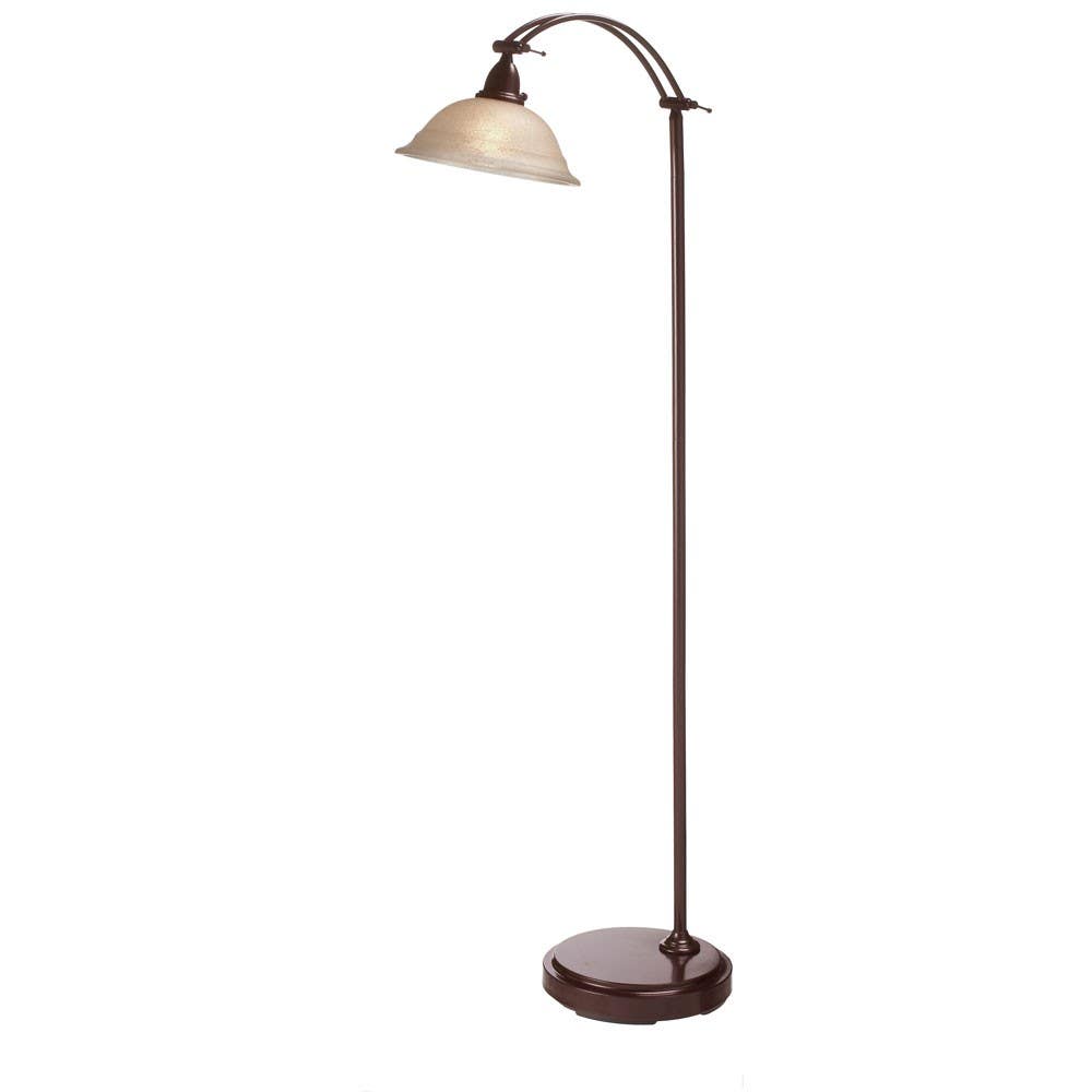 Dainolite DM314F Adjustable Floor Lamp, Espresso, Tea Stained Glass