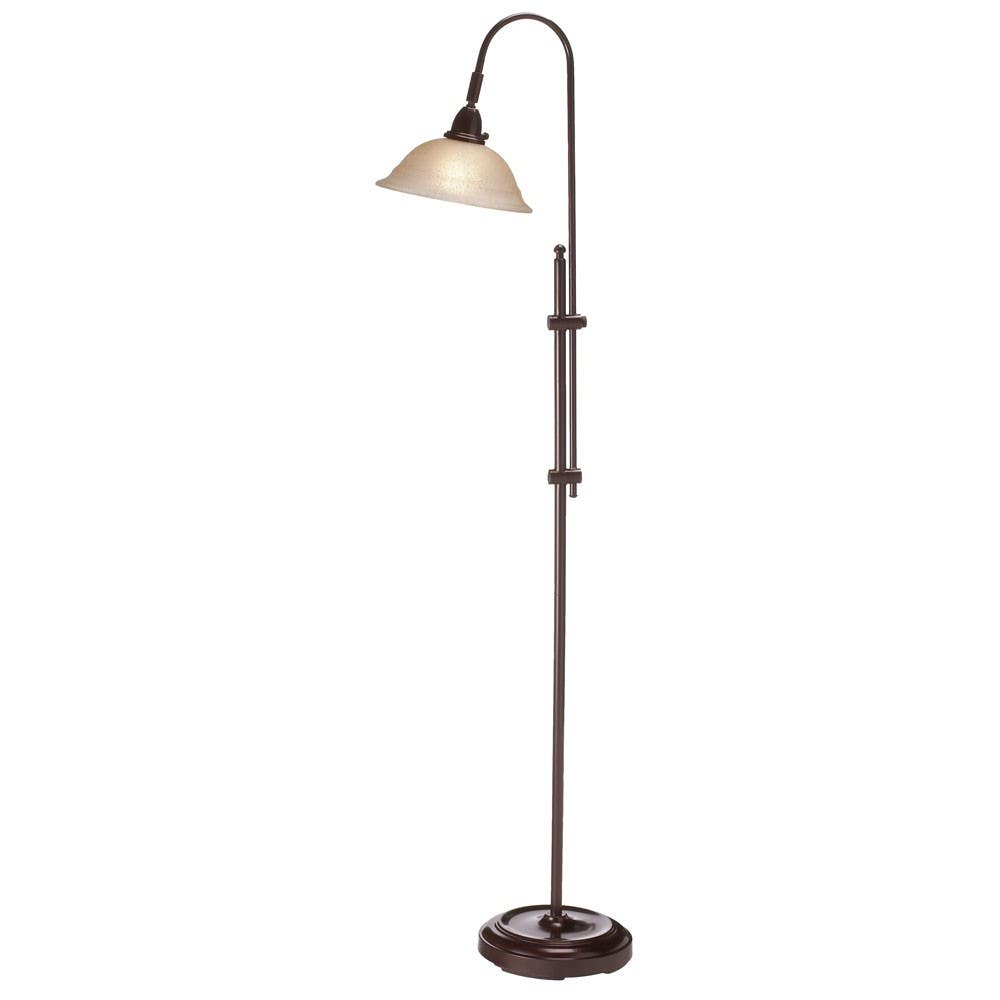 Dainolite DM824F Adjustable Floor Lamp, Espresso, Tea Stained Glass