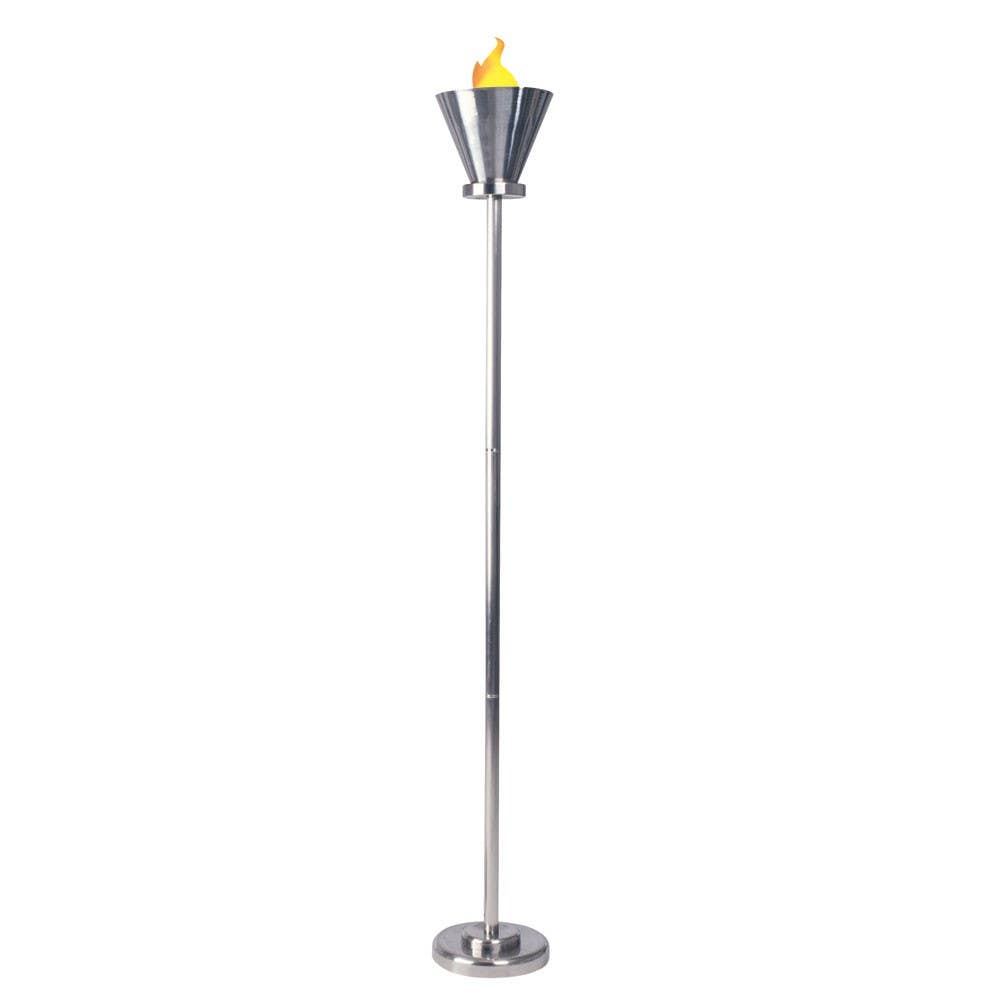 Dainolite FLAME Torchier w/ Flame, Satin Chrome