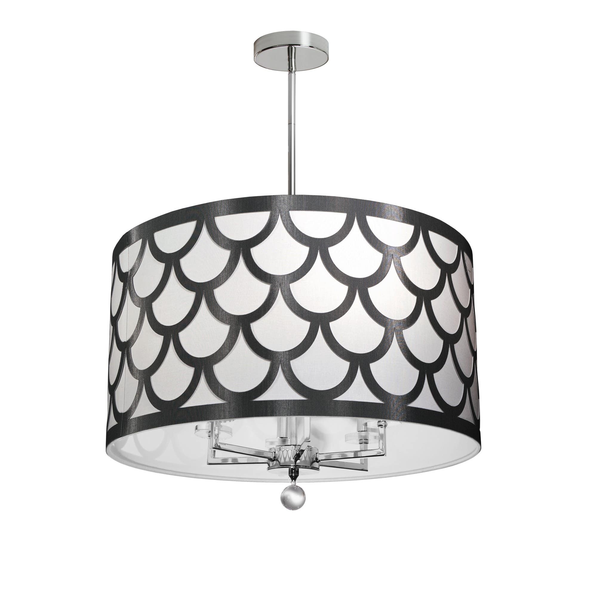 Dainolite HAN 6 Light Chandelier, Polished Chrome Finish