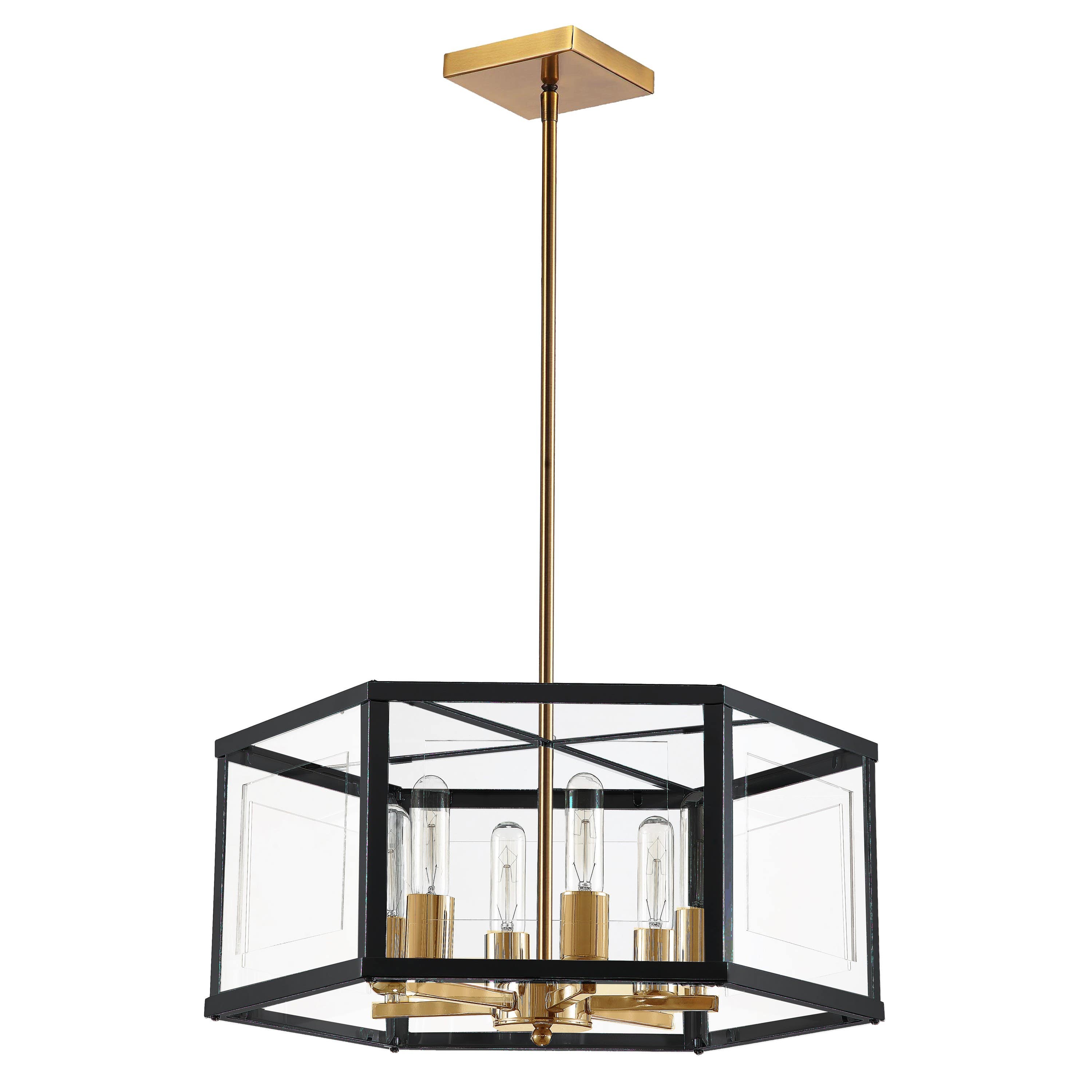 Dainolite HG 6 Light Chandelier, Clear Acrylic Panels