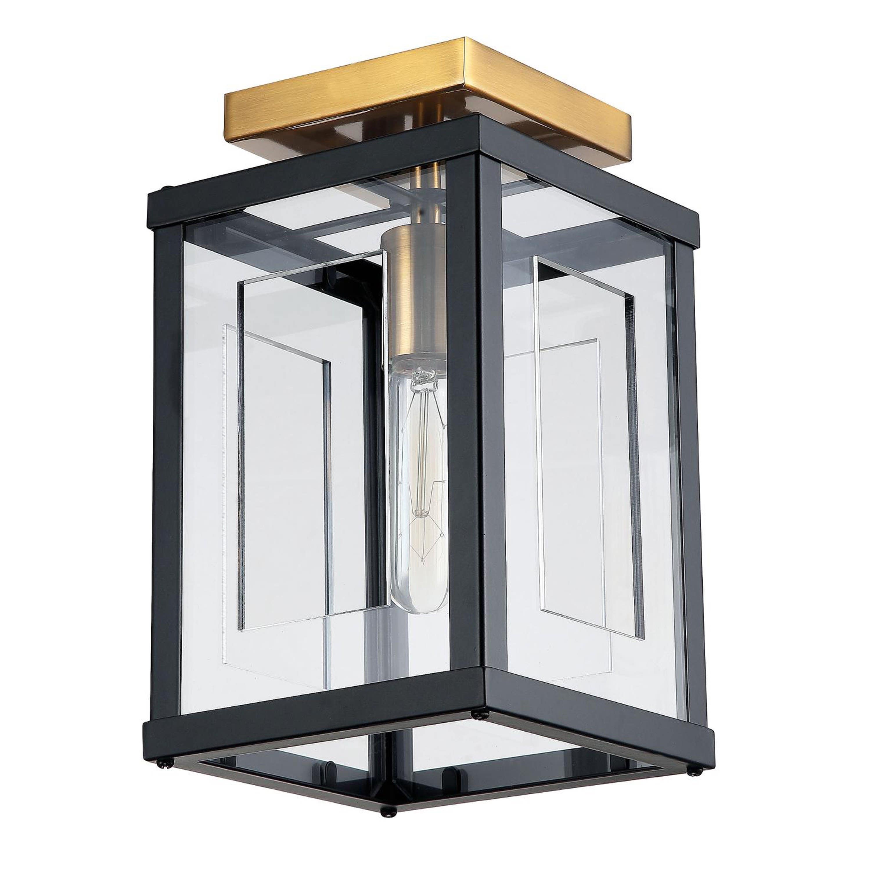 Dainolite HG 1 Light Flush Mount, Clear Acrylic Panels