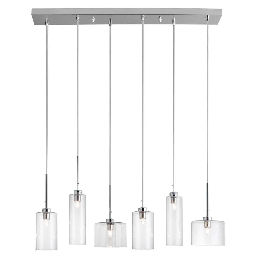 Dainolite IC 6 Light Horizontal Pendant, Polished Chrome